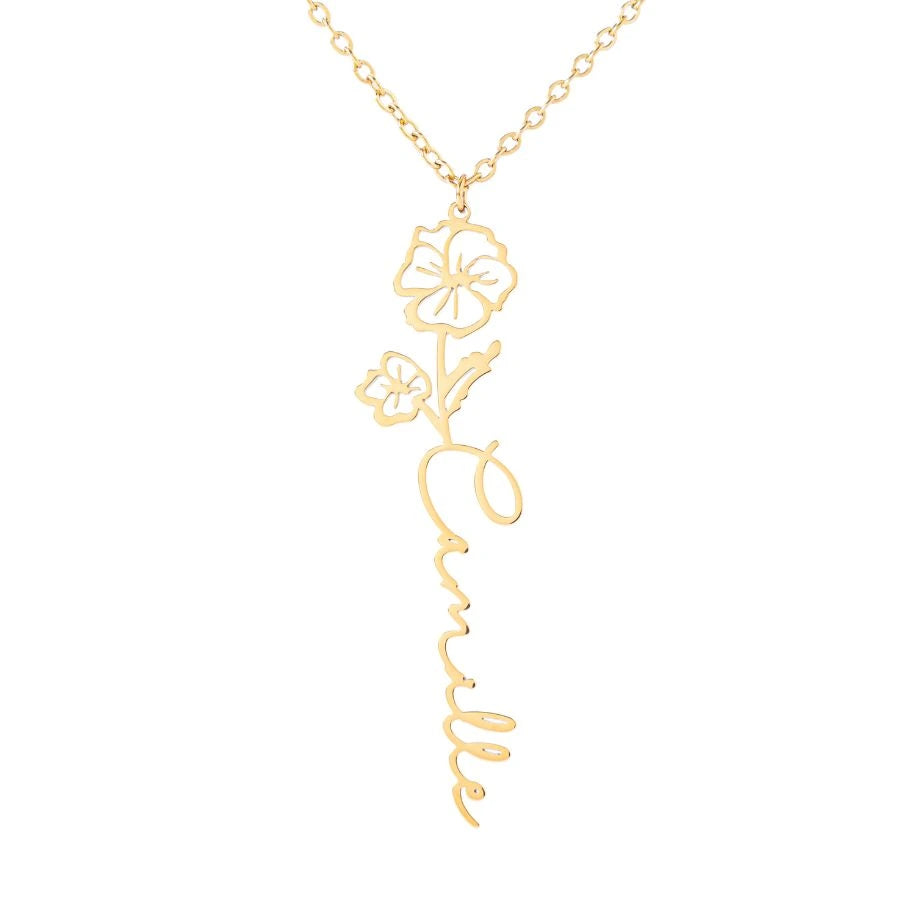 Personalized Flower Necklace