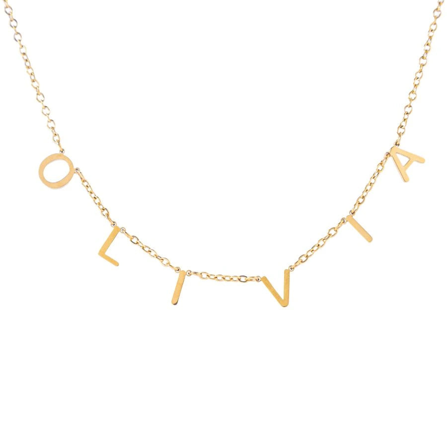 Choker Necklace with Hanging Initials