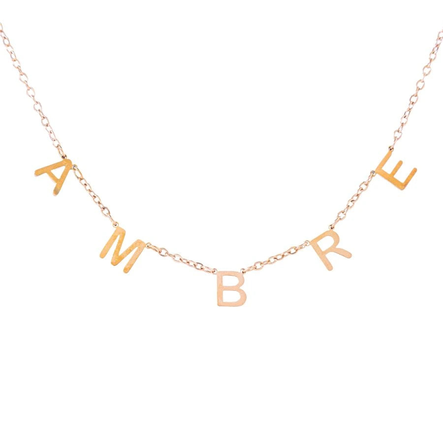 Choker Necklace with Hanging Initials
