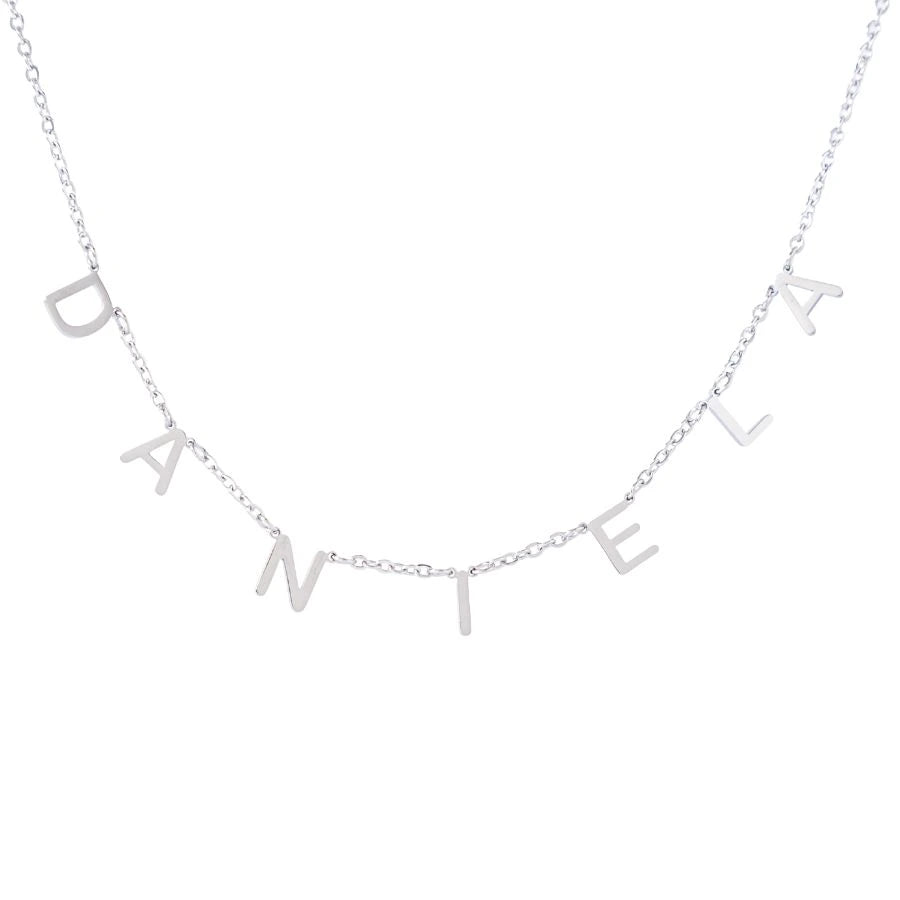 Choker Necklace with Hanging Initials
