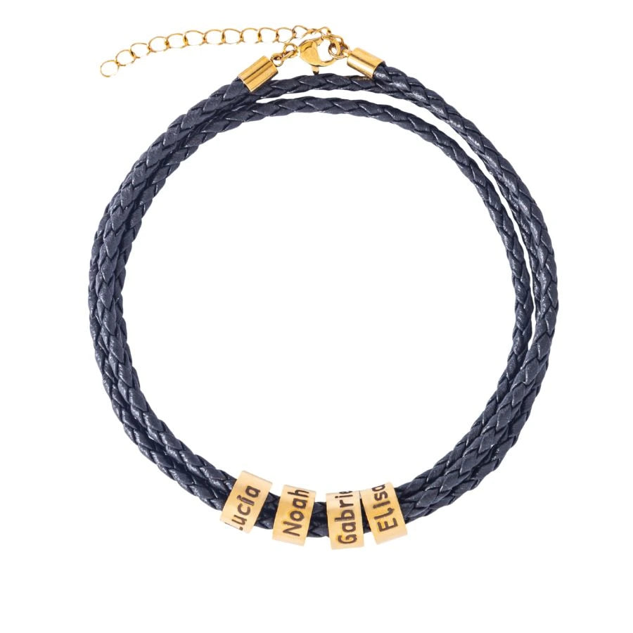 Men’s Personalized Faux Leather Bracelet