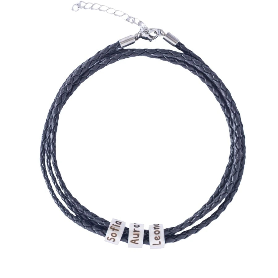 Men’s Personalized Faux Leather Bracelet