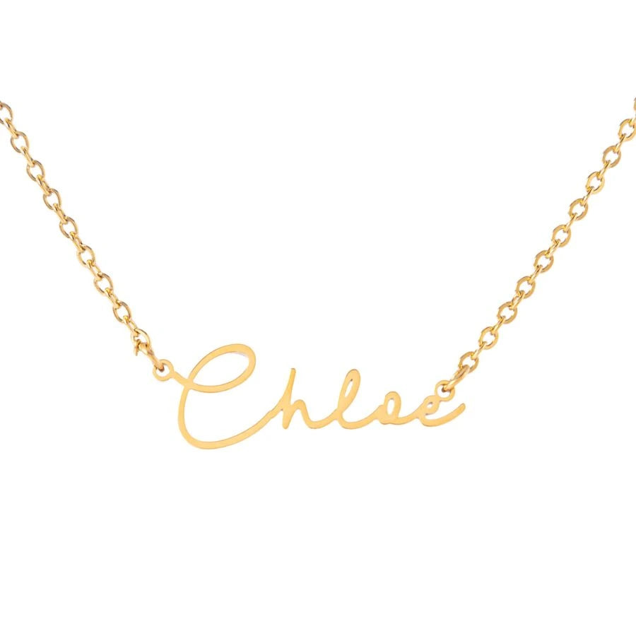 Horizontal Signature Name Necklace