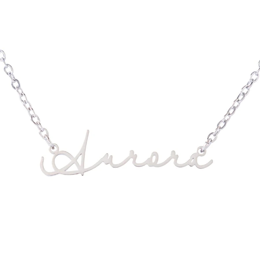 Horizontal Signature Name Necklace